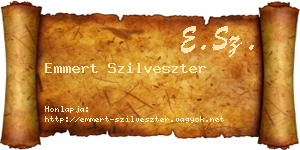 Emmert Szilveszter névjegykártya